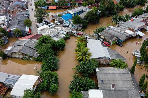 stock photo of flooded area